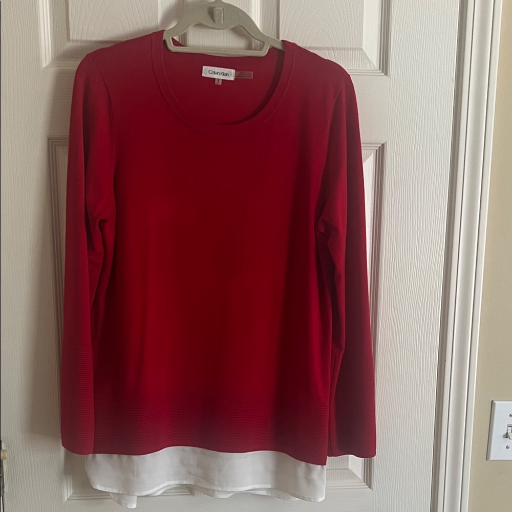 Calvin Klein Red Layered Top